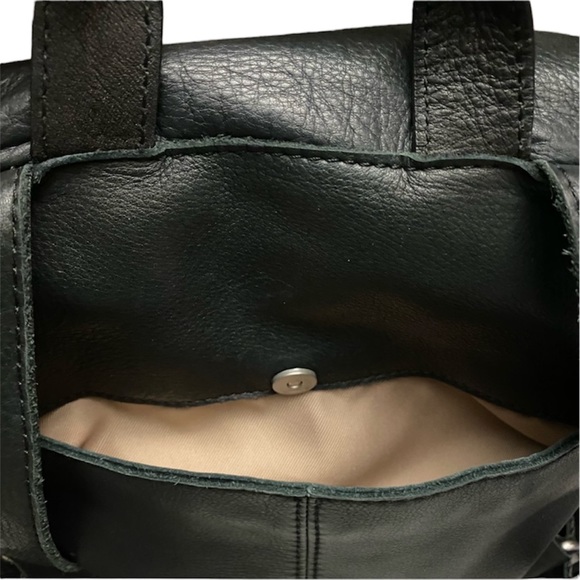 Black & Silver Leather Liberty Backpack Purse - Picture 7 of 15